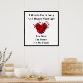 7 Worte für eine lange und glückliche Ehe Poster (Küche)