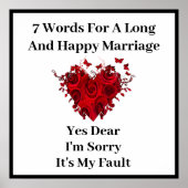 7 Worte für eine lange und glückliche Ehe Poster (Vorne)