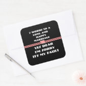 7 Worte für eine lange und glückliche Ehe Quadratischer Aufkleber (Umschlag)