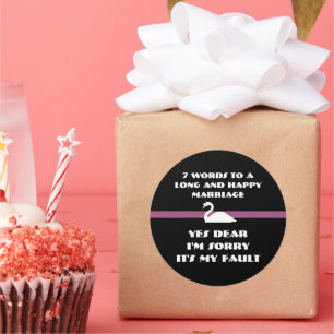 7 Worte für eine lange und glückliche Ehe Runder Aufkleber