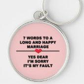 7 Worte für eine lange und glückliche Ehe Schlüsselanhänger (Vorne)