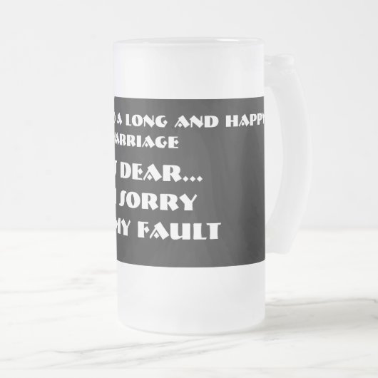 7 Worte für eine lange und glückliche Hochzeit Mattglas Bierglas (VorderseiteRechts)