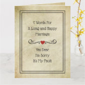 7 Worte für lange und glückliche Ehe lustig Karte (Gelbe Blume)