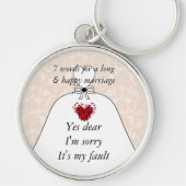 7 Worte zu einer langen Ehe und glücklichen Ehe Schlüsselanhänger (Vorne)