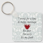 7 Worte zu einer langen Ehe und glücklichen Ehe Schlüsselanhänger (Vorderseite)