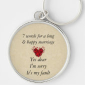 7 Worte zu einer langen Ehe und glücklichen Ehe Schlüsselanhänger (Vorne)