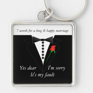 7 Worte zu einer langen Ehe und glücklichen Ehe Schlüsselanhänger