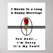 7 Worte zu einer langen und glücklichen Ehe - Post Poster (Vorne)