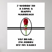 7 Worte zu einer langen und glücklichen Ehe - Post Poster (Vorne)
