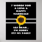 7 Worte zu einer langen und glücklichen Ehe - Post Poster (Vorne)