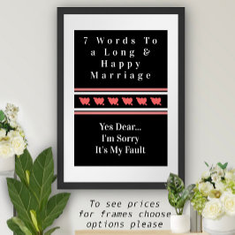 7 Worte zu einer langen und glücklichen Ehe - Post Poster