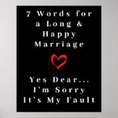 7 Worte zu einer langen und glücklichen Ehe - Post Poster (Vorne)