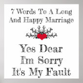 7 Worte zu einer langen und glücklichen Ehe Poster (Vorne)