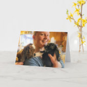 7"x5" Faltkarte | Kinder in der Küche Karte (Gelbe Blume)