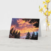 7"x5" Faltkarte | Mammatus Cloud Sunset Karte (Gelbe Blume)