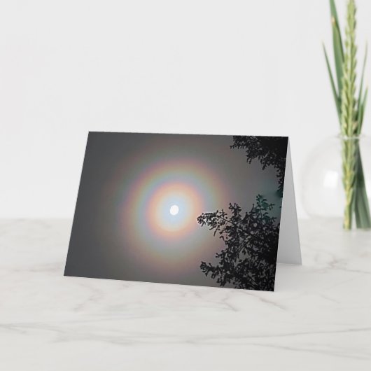 7"x5" Faltkarte | Winter Moon Halo Karte (Vorderseite)