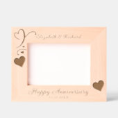 7"x5" Foto Happy Anniversary Names Date Hearts Geätzte Rahmen (Vorderseite)