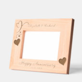 7"x5" Foto Happy Anniversary Names Date Hearts Geätzte Rahmen (Links)