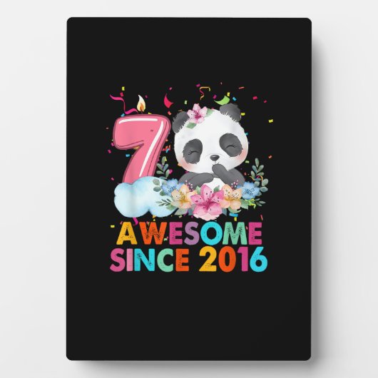 7 Year Old Awesome since 2016 Panda 7th Birthday B Fotoplatte (Vorderseite)