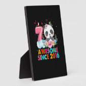 7 Year Old Awesome since 2016 Panda 7th Birthday B Fotoplatte (Seite)