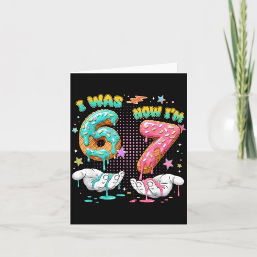 7 Year Old Birthday Funny I Was 6 Now I'm 7 Boy Gi Karte (Vorderseite)