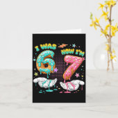 7 Year Old Birthday Funny I Was 6 Now I'm 7 Boy Gi Karte (Gelbe Blume)