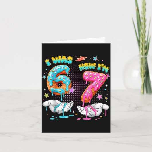 7 Year Old Birthday Funny I Was 6 Now I'm 7 Boy Gi Karte (Vorderseite)