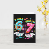 7 Year Old Birthday Funny I Was 6 Now I'm 7 Boy Gi Karte (Gelbe Blume)