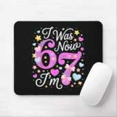 7 Year Old Birthday Girl - I Was 6 Now I'm 7 67 Mousepad (Mit Mouse)