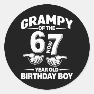 7 Year Old Birthday I Was 6 Im 7 67 Meme Grampy Runder Aufkleber