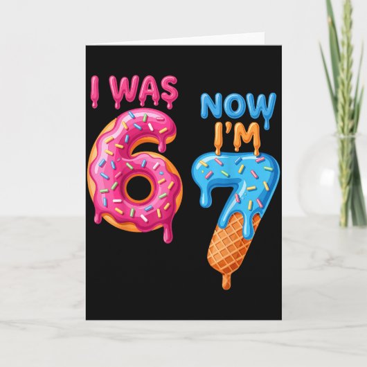 7 Year Old Birthday I Was 6 Now I'm 7 67 Karte (Vorderseite)