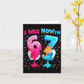 7 Year Old Birthday I Was 6 Now I'm 7 67 Meme Funn Karte (Gelbe Blume)