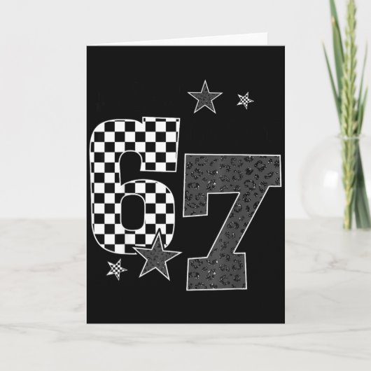 7 Year Old Birthday I Was 6 Now I'm 7 Funny 67 Mem Karte (Vorderseite)