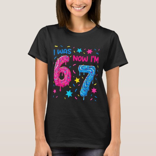 7 Year Old Birthday Shirt Was 6 Now I'm 7 67 Funny (Vorderseite)