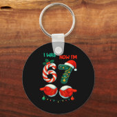 7 Year Old Birthday Shirt Was 6 Now I'm 7 67 Funny Schlüsselanhänger (Vorderseite)