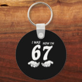 7 Year Old Birthday Shirt Was 6 Now I'm 7 67 Funny Schlüsselanhänger (Vorderseite)