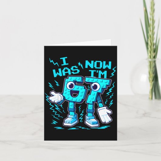 7 Year Old Birthday Shirt Was 6 Now I'm 7 Italian  Karte (Vorderseite)