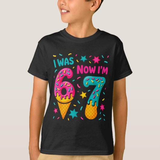 7 Year Old Birthday Was 6 Now I'm 7 Kids Funny T-Shirt (Vorderseite)