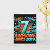 7 Year Old For Boys 7th Birthday Boy 7 Year Old Bo Karte (Gelbe Blume)