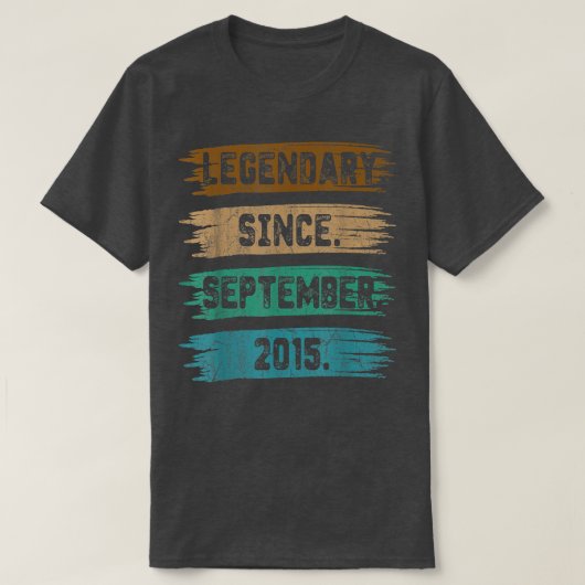7 Year Old Gift Legend Since September 2015 7th Bi T-Shirt (Design vorne)