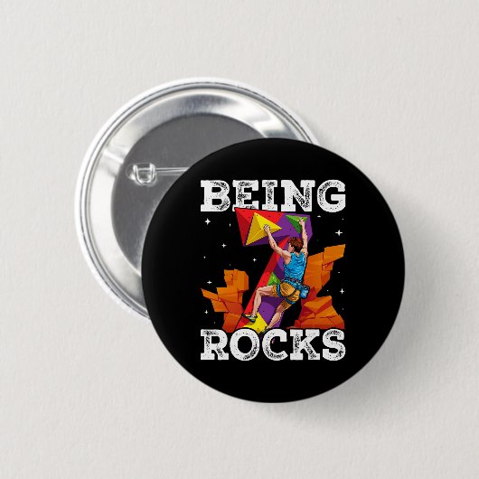 7 Year Old Rock Climbing 7th Birthday Adventures C Button (Vorne & Hinten)