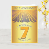 7 Year Sober Anniversary | Golden Ray 12 Step  Karte (Gelbe Blume)