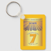 7 Year Sober Anniversary | Golden Ray 12 Step Schlüsselanhänger (Vorderseite)