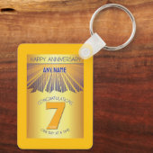 7 Year Sober Anniversary | Golden Ray 12 Step Schlüsselanhänger (Rückseite)