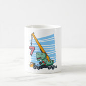 7 years 7th Birthday Mobile Crane Dinosaur Kaffeetasse (Mittel)