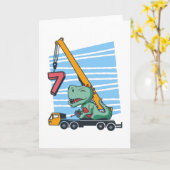 7 years 7th Birthday Mobile Crane Dinosaur Karte (Gelbe Blume)