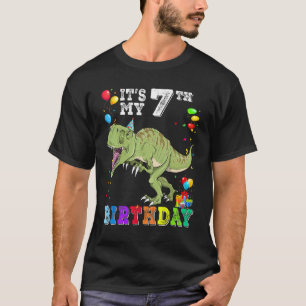 7 Years Old It's My 7th Birthday Dinosaur Rex T-Shirt