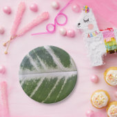 7 Zoll Atemberaubendes grünes Leaf mit zartem Weiß Pappteller (Party)