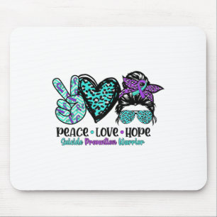 7al6 Suizidprävention Krieger Messy Bun Peace Ho Mousepad