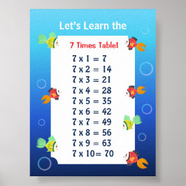 7er-Reihe Poster für Kinder | Ozean-Mathematik